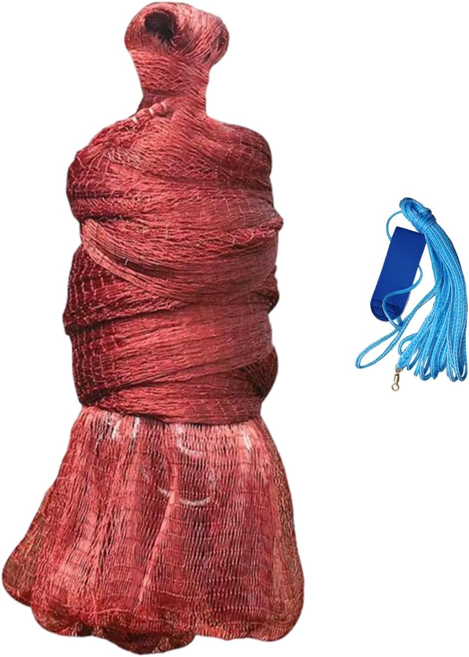 Lawaia Traditional Fishing Cast Net Multifilament Line Landing Net with Steel Pendant Weight Hand Throwing Fish Net White Nylon Small Mesh