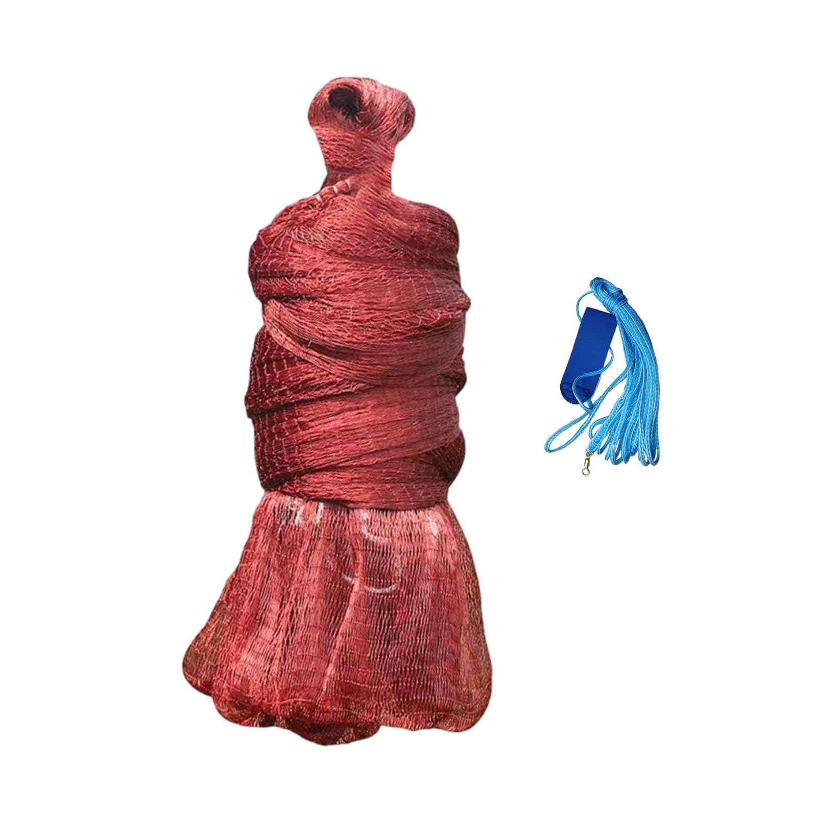 Lawaia Traditional Fishing Cast Net Multifilament Line Landing Net with Steel Pendant Weight Hand Throwing Fish Net White Nylon Small Mesh