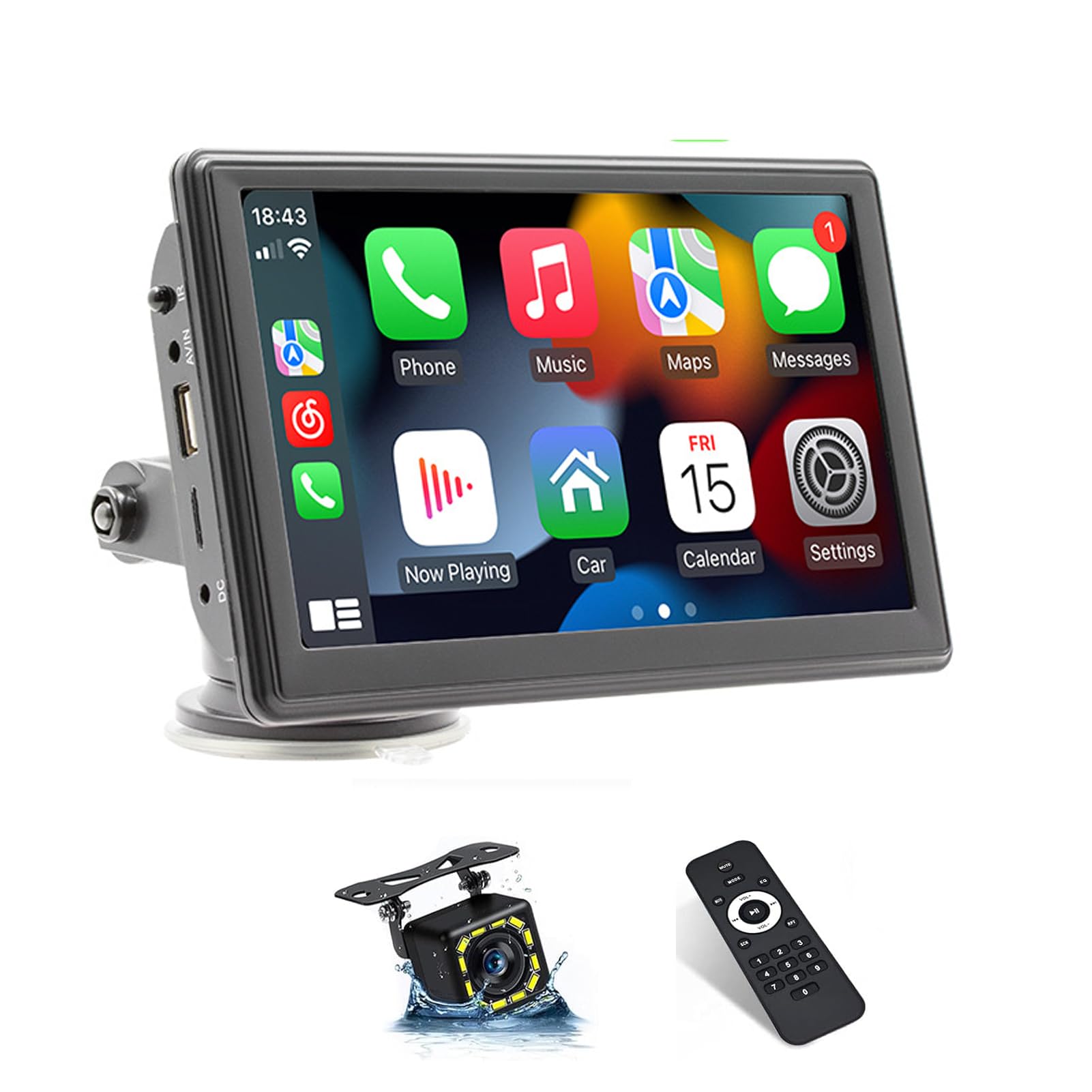 Bluetooth Car Stereo for Carplay for Android Auto, 7inch Car MP5 Multimedia Player, Hands Calling, Mirror Link, Car Radio with Backup Camera