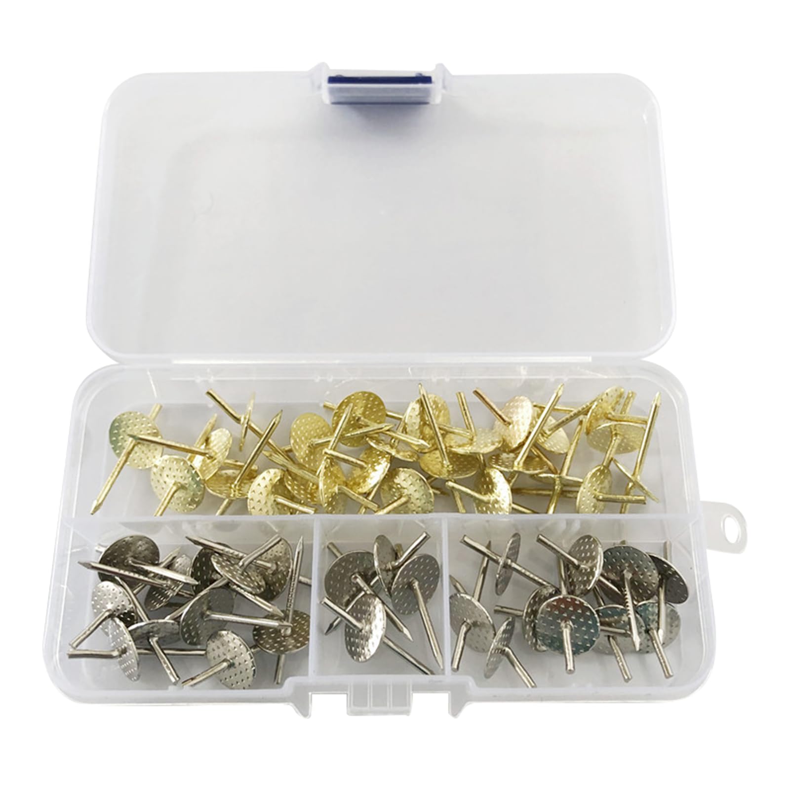 Tsophreniq 50Pcs Professional Picture Hangers Metal Photo Frames and Hanging Tacks Gold and Silver Clock Hanging Kits Drywalls Nails