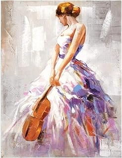 Xnhui Foto Ragazza Astratta Ballerina Quadro Moderno Parete del Soggiorno Ai Manifesti Murali E Stampe d'Arte su Tela Stampa Cuadros TX (Color : Yellow, Size (inch) : 40x60cm No Frame)
