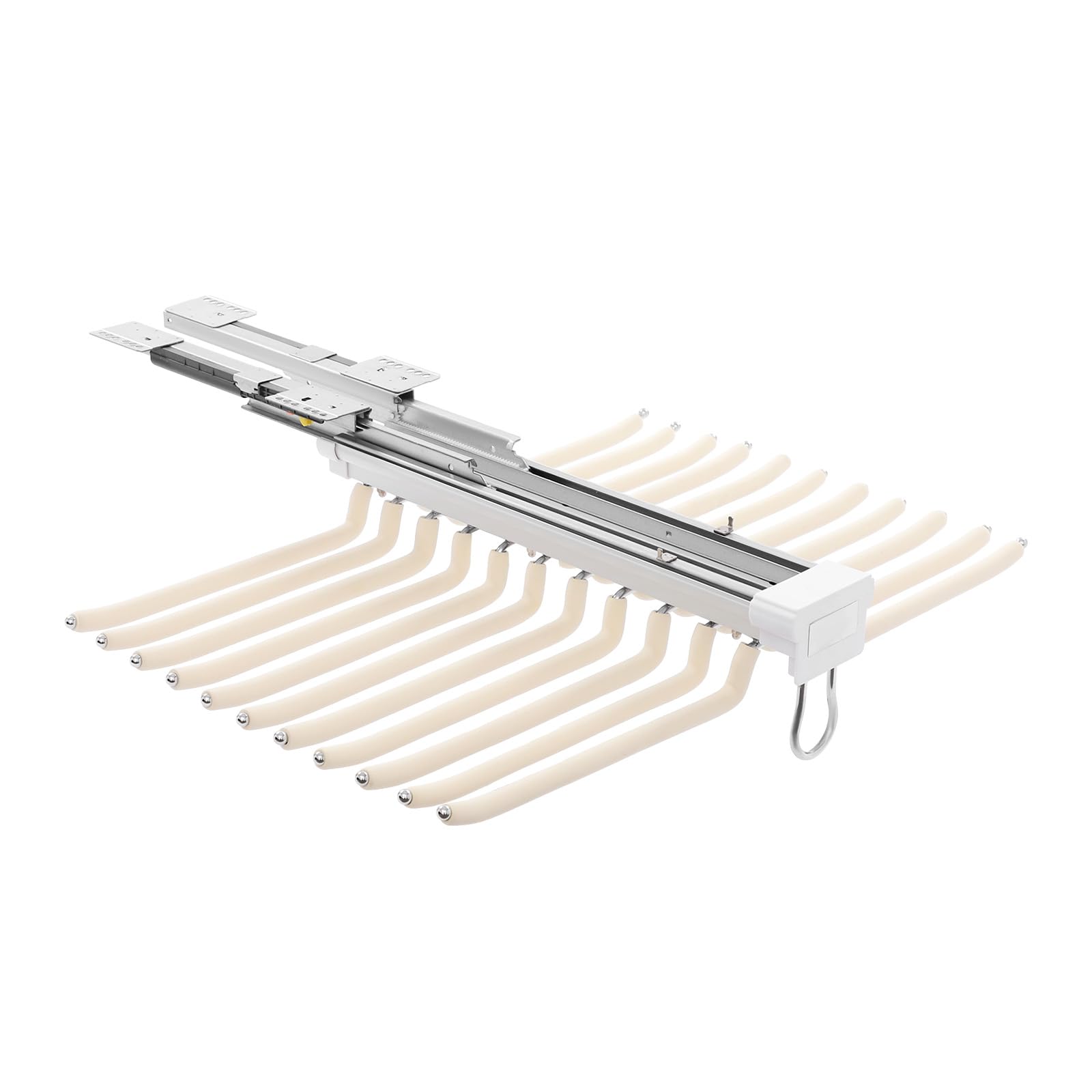 Perchas para 22 Pantalones, Pantalonero Extraible para Armario, Antideslizante, Barra Extensible para Colgar Ropa, Organizador Perchero para Toalla Sostén Falda Jean Bufandas, Beige