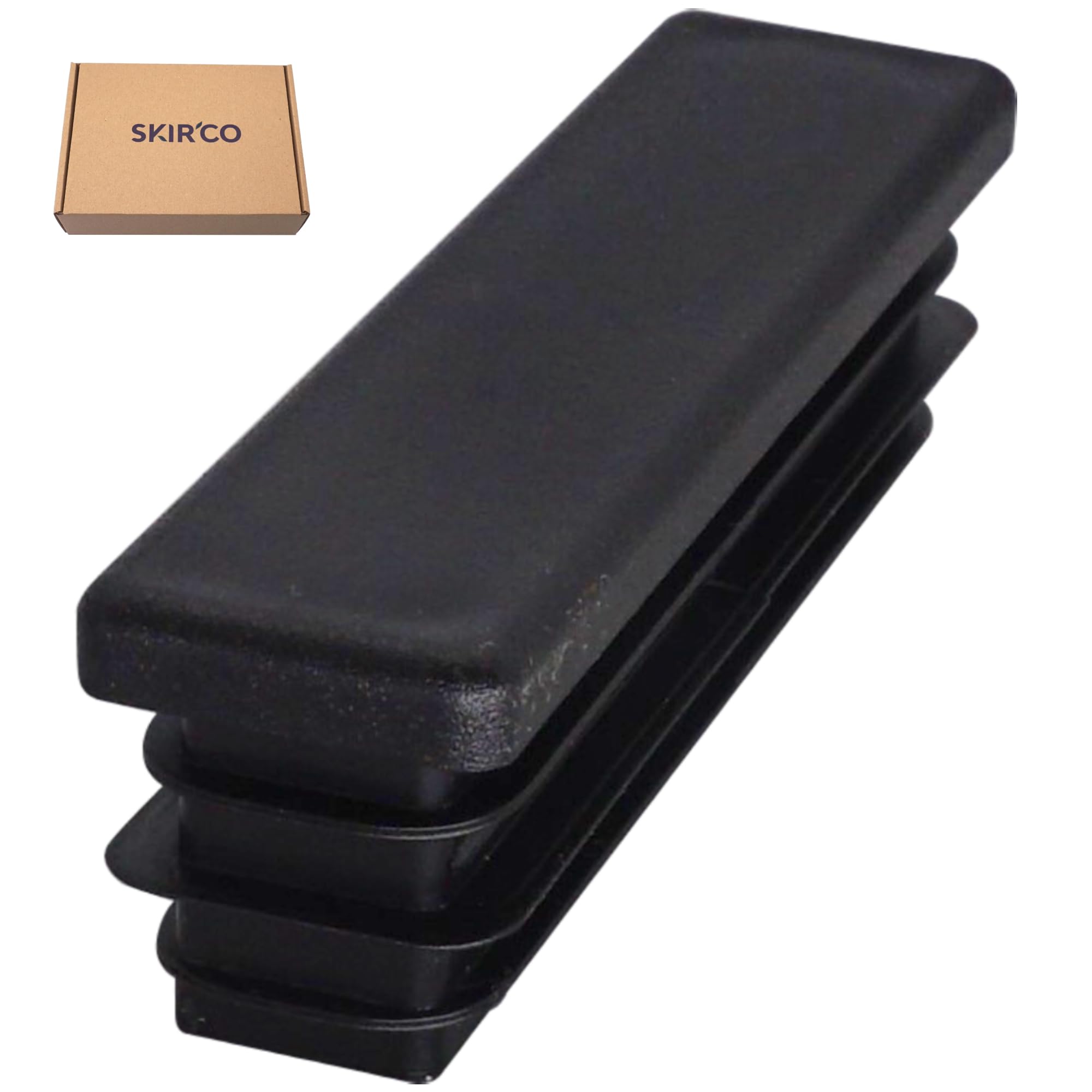 SKIR'CO (40 pièces) Bouchons Rectangulaires en Plastique 20 x 80 mm, Embouts de Tube Mat, Inserts de Tube Rectangulaire, Bouchons de Poteau de Clôture, Noir RAL 9005