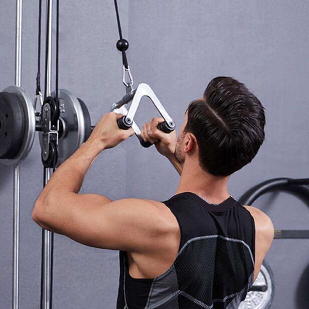 プルダウンロッド、筋力トレーニングプルダウンアタッチメントV字型ストレートプレスダウンロッド、ウェイトトレーニング用、ケーブルマシン