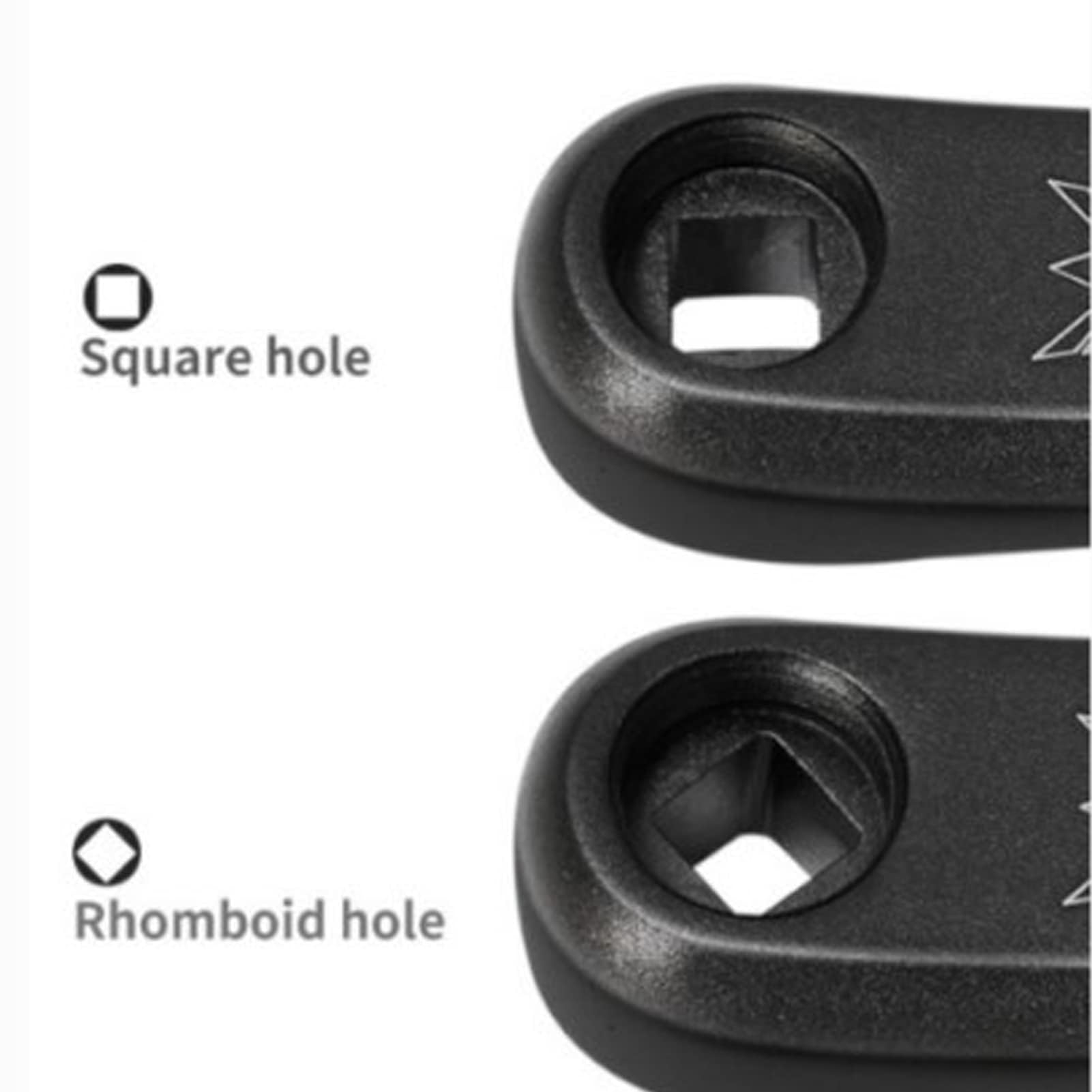 170mm Manovella da Braccio in Lega di Alluminio Pedivella Sinistra Set di Manovella per Bici da Strada(Foro Quadrato Nero)