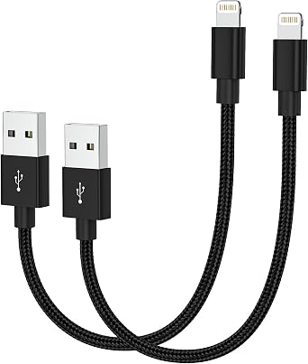 2 Pack Short iPhone Charger 1ft, USB Lightning Cable 1 Foot for iPhone 14-5