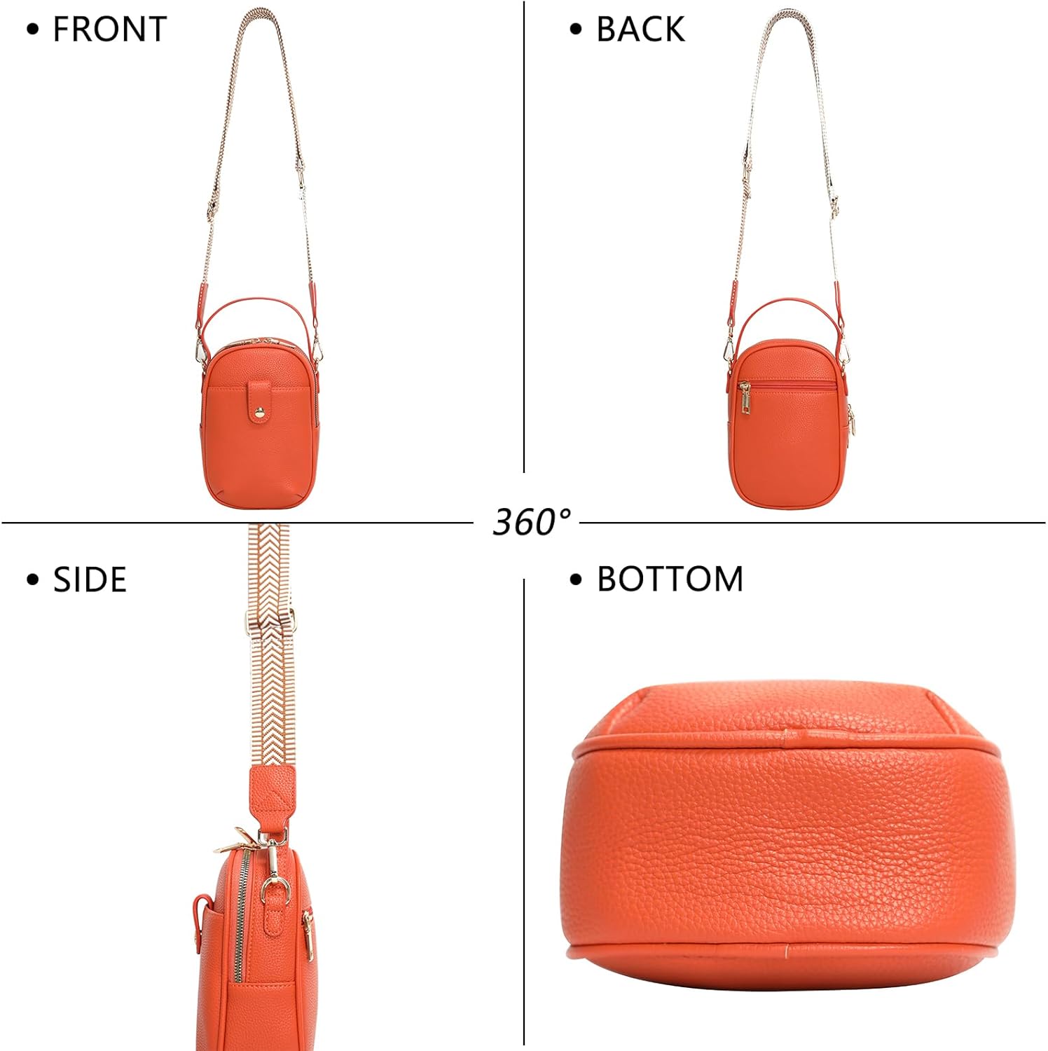Vegan Leather Crossbody Bag for Women, Multi Compartment Lightweight Shoulder Purse, Casual Daily Crossbody Bag