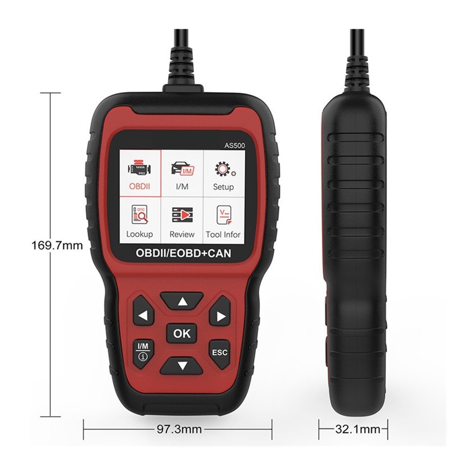 AS500 OBD2 skaner samochodowy wielojęzyczny czytnik kodów silnika OBD 2 narzędzie diagnostyczne samochodu KW850