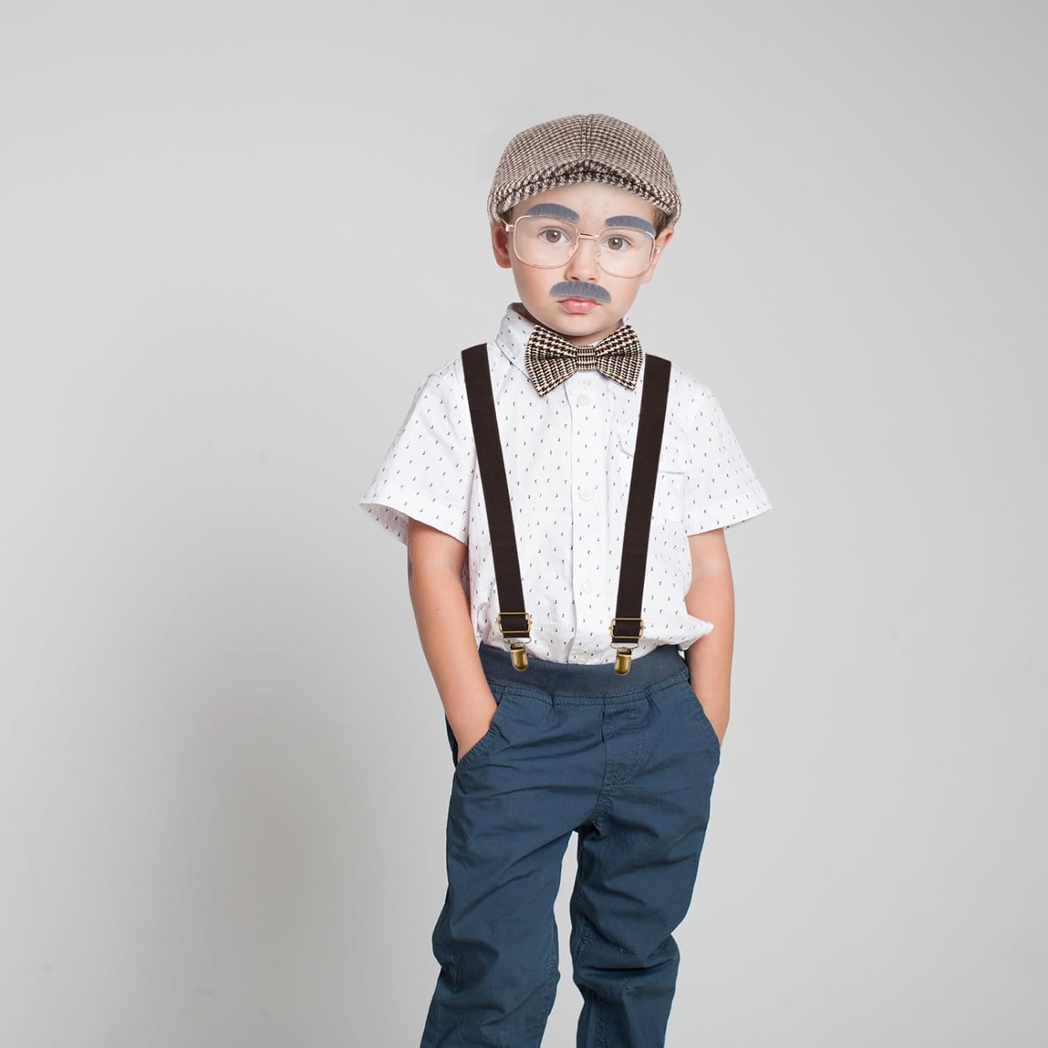 8 Pcs 100 Days of School Costume for Boys Old Man Costume Set for Kids 100th of School Grandpa Dress Up - Image 9