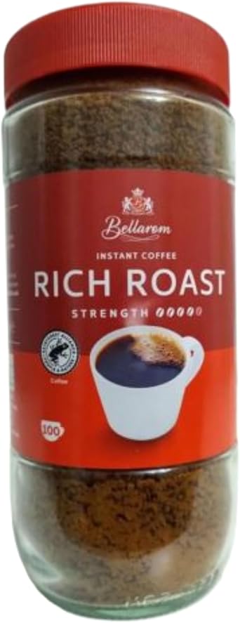 Tropical Gold Bellarom Rich Roast Instant Coffee 100g   Premium Strong Aroma Smooth Full Bodied Blend Classic Roasted Coffee Granules Everyday Hot Drink Beverage