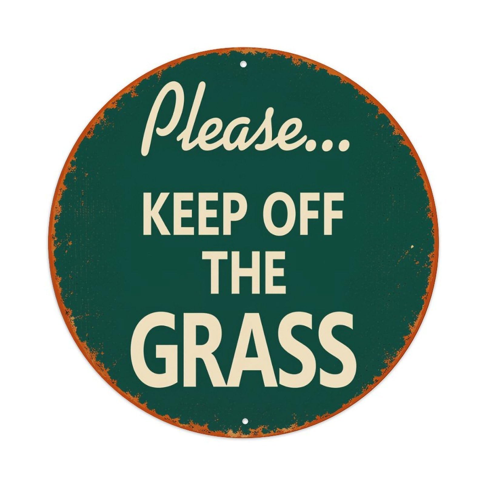 Please Keep Off The Grass Metal Tin Sign Vintage Garden Bedroom Cafe Bar Man Cave Home Wall Decor Metal Poster 8x8 inches