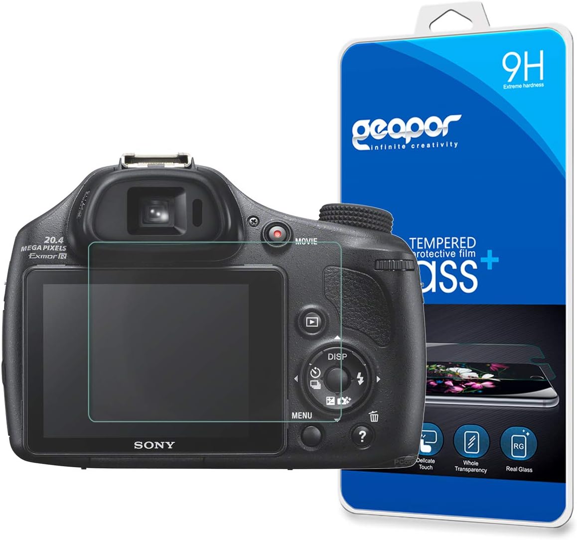 Yasirona for Sony Cyber-Shot DSC-HX400 DSC-HX400V Digital Camera Screen Protector, Geapor Tempered Glass Screen Protector for Sony HX400 HX400V HX350 HX300 9H HD-Clear Ant-Scratch Glass Protector