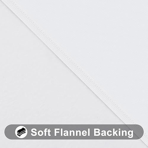 Miniatura 94 de Smiry - Mantel redondo de vinilo ajustable con bordes elásticos y parte trasera de franela, mantel de vinilo impermeable, lavable, diseño enrejado