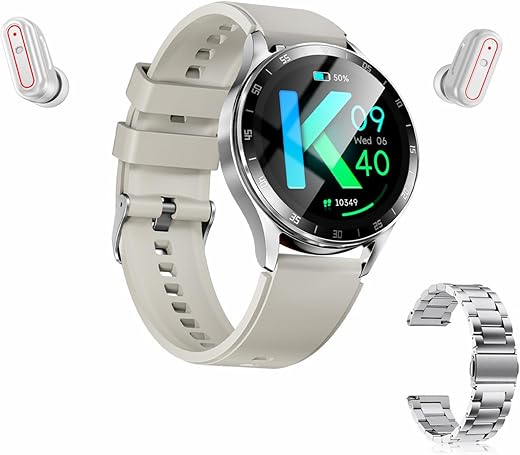 iPhanmis X10 Smartwatch with Bluetooth Earbuds 1.39in HD