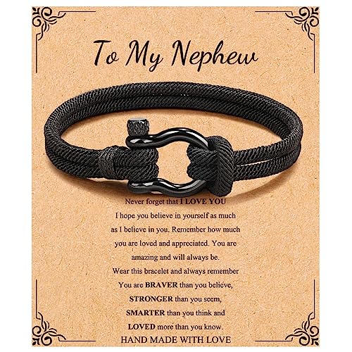 Pulsera para hombre con cierre de herradura negra miniatura 1