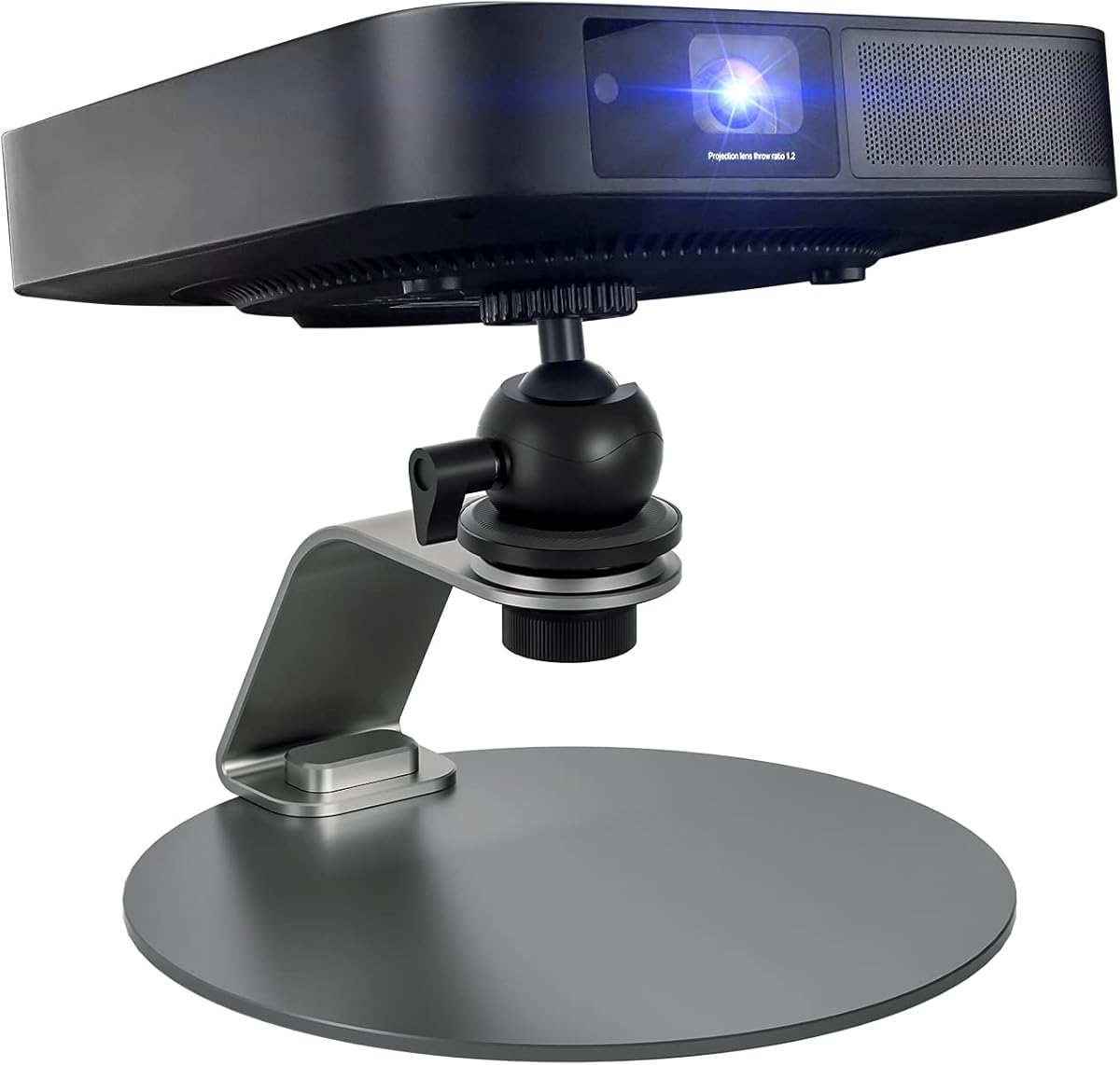 Movable Projector Stand with 38mm Ball Head tilt Adjustable, Portable Desktop Projector Mount for 3.5 mm inport Projectors Home Office and Outdoor