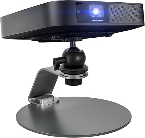 Soporte de proyector móvil con cabezal de bola de 1.496 in inclinable ajustable, soporte de proyector de escritorio portátil para proyectores de