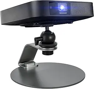 Movable Projector Stand with 38mm Ball Head tilt Adjustable, Portable Desktop Projector Mount for 3.5 mm inport Projectors Home Office and Outdoor