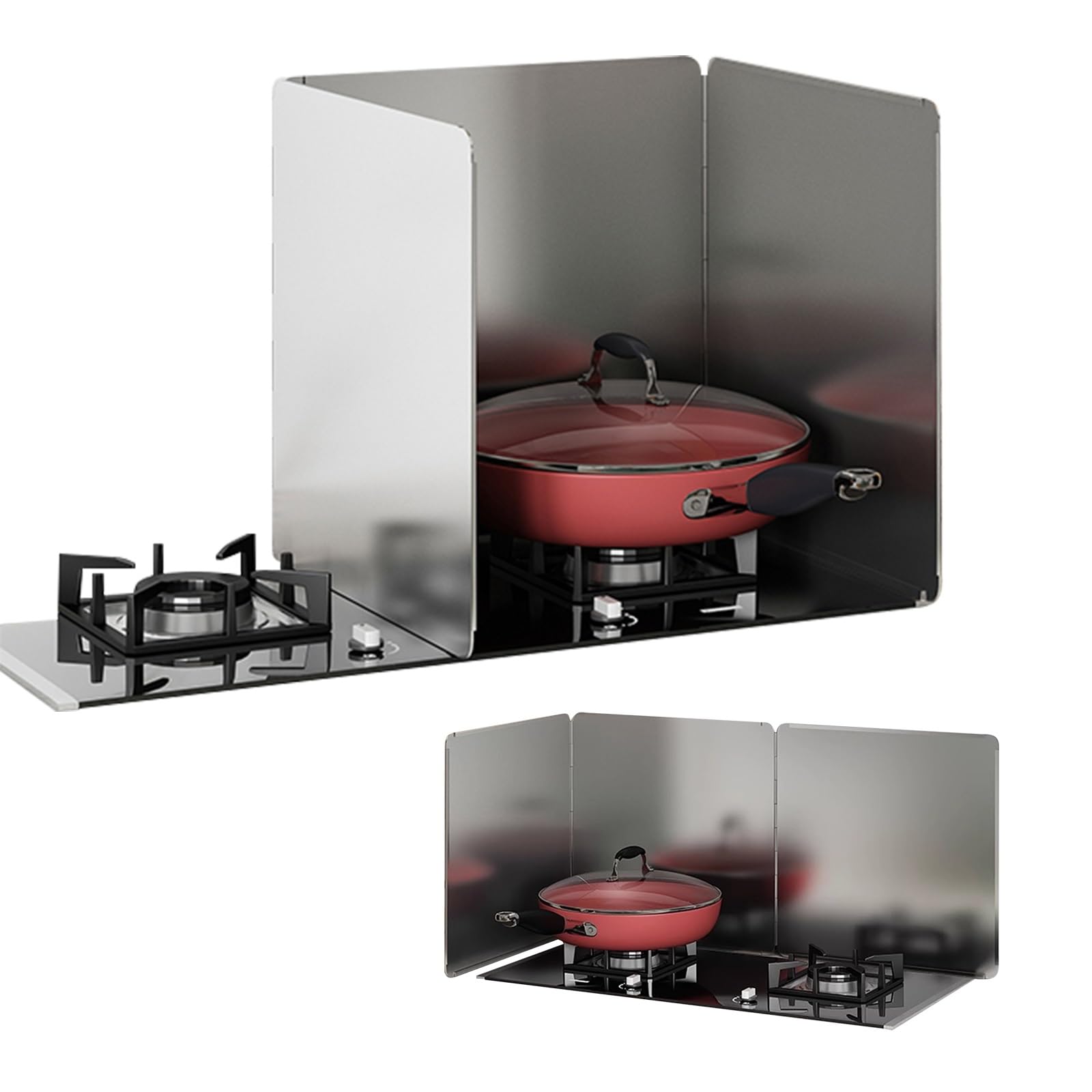 AFQBOEQXY Splatter Guard Splash Back, Foldable Non-Stick 3 Sided Stove Splatter Guard Black Multiple Sizes(40x40x40cm)