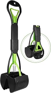 PPOGOO Durable Long Handle Pooper Scooper for Dogs & Cats - Non-Breakable, Foldable, Easy Grass Gravel Pickup