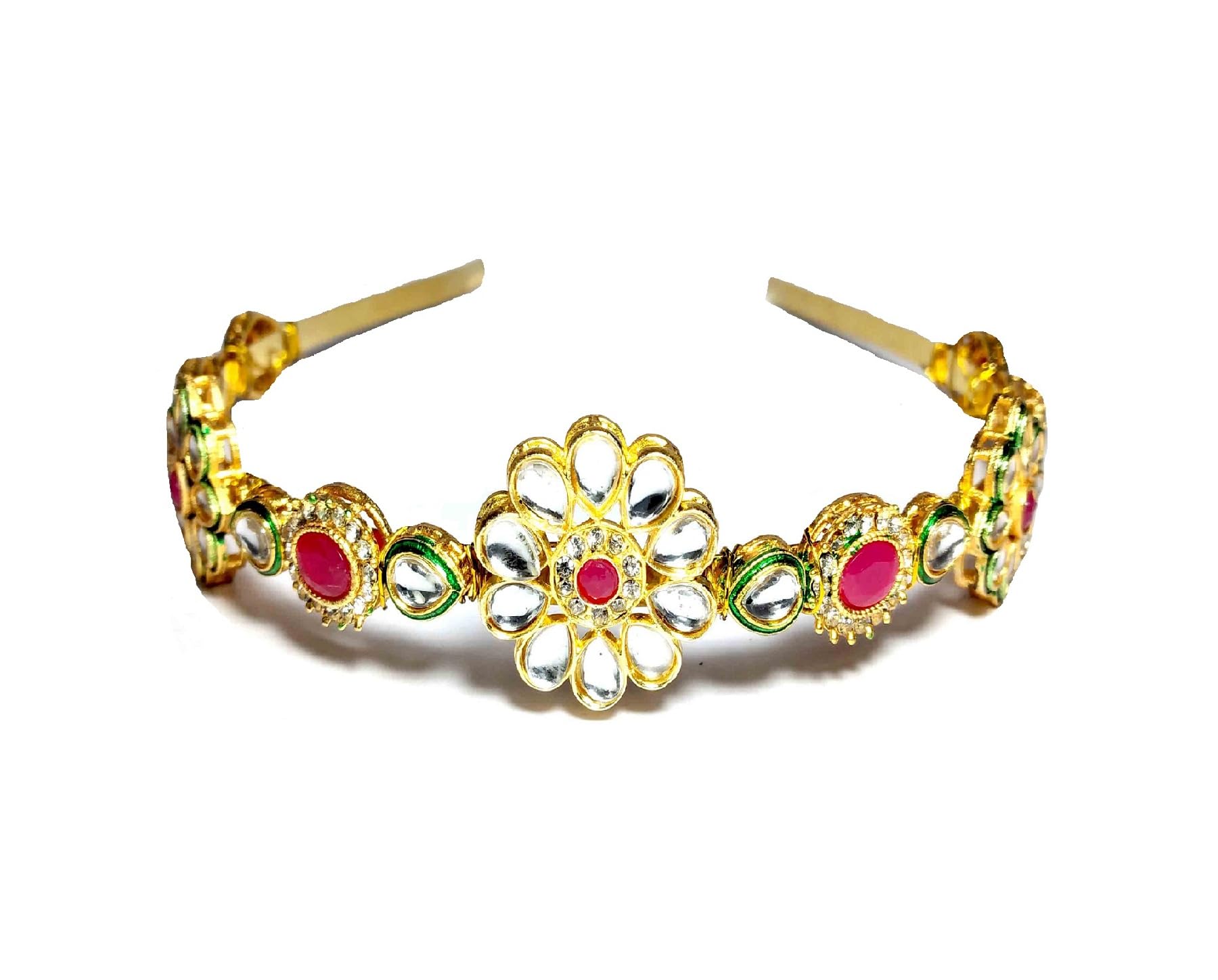 Pinoozclub Kundan Gold Plated Hair Band for Women and Girls/Bride (B0C8MPQ62G) Amazon Price History, Amazon Price Tracker