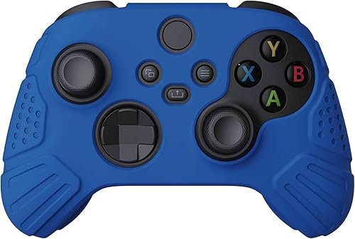 Vista 8 de eXtremeRate PlayVital Guardian Edition - Funda de silicona ergonómica suave y antideslizante para control de control de goma con tapas negras