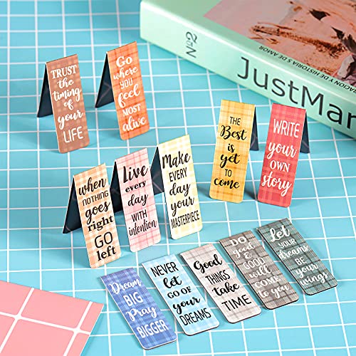 60 Pieces Inspirational Magnetic Bookmarks Motivational Bookmarks Magnetic Page Markers Assorted Magnet Page Clips For Students Teachers School Home Office Supplies (Simple Style) #TOP3