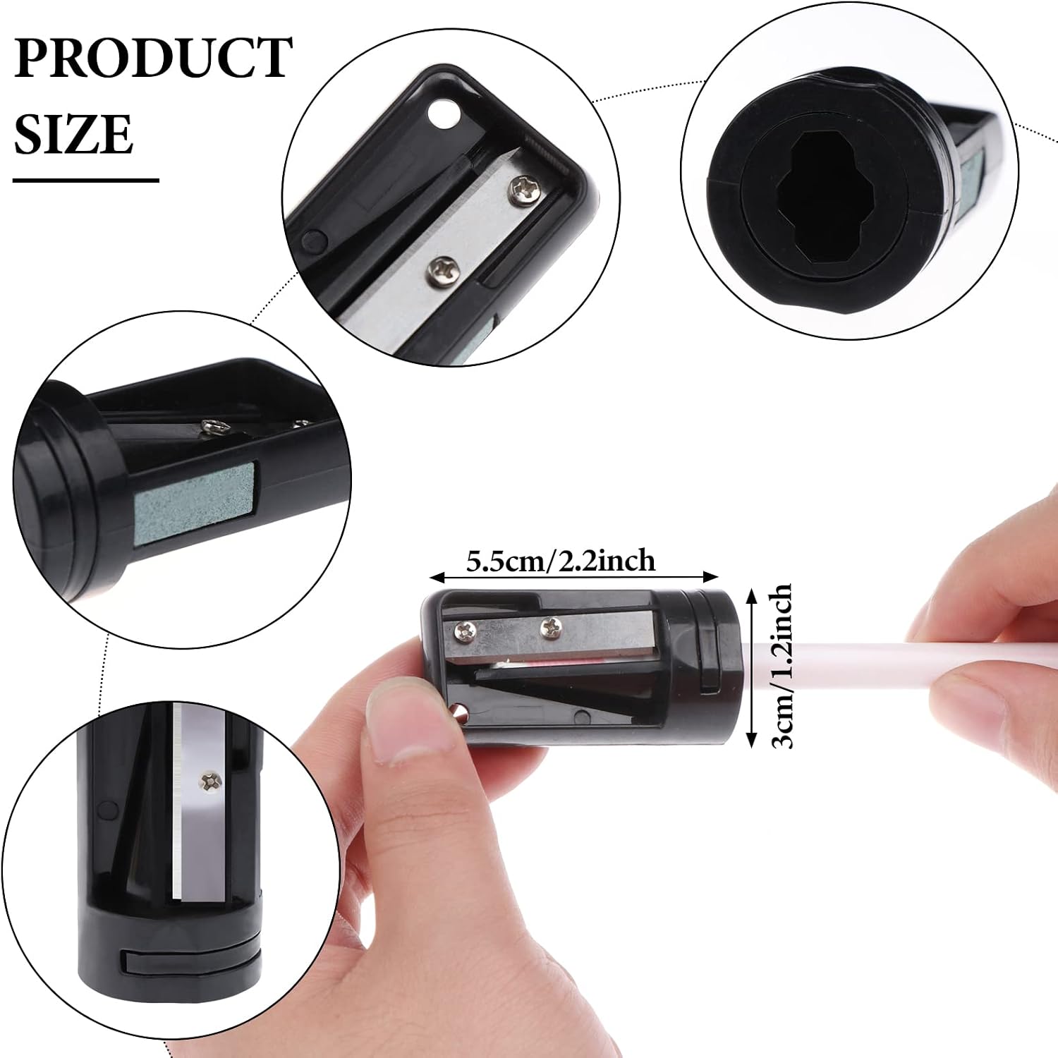 6 Pack Carpenter Pencil Sharpener Colourful Manual Portable Woodwork Pencil Cutterfor Woodworking Travel School Office，6 Colors image 2