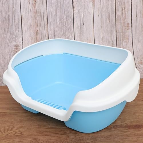 Miniatura 7 de Caja de arena abierta para gatos con lado alto, bandeja de arena para gatos, inodoro para gatitos con cuchara de tamizar, arena extraíble