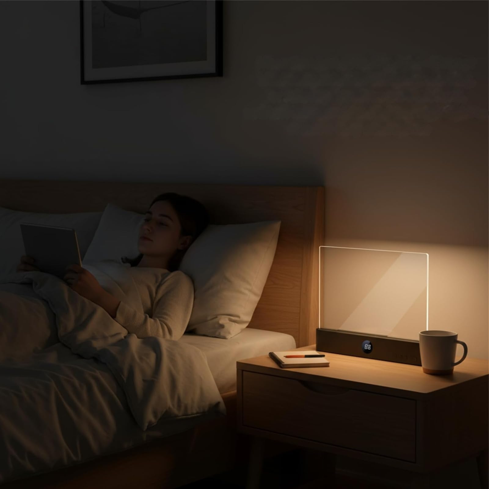 Lampe De Lecture, éCran Plat Intelligent Led Lampe Lecture,Lumiere Livre Multifonctionnel,Chargement Usb Avec Fonction Minuterie,Lampe De Lecture Pour Lire Au Lit Veilleuse,Pour Lecture Et éClaira