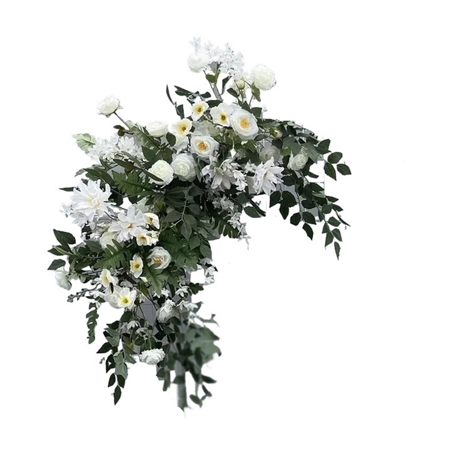 Zymjzbetic L White Artificial Wedding Arch Flowers Kit Wedding Flower Artificia Silk Flowers Window Decoration Props T Stage Leaf Hanging(L White)