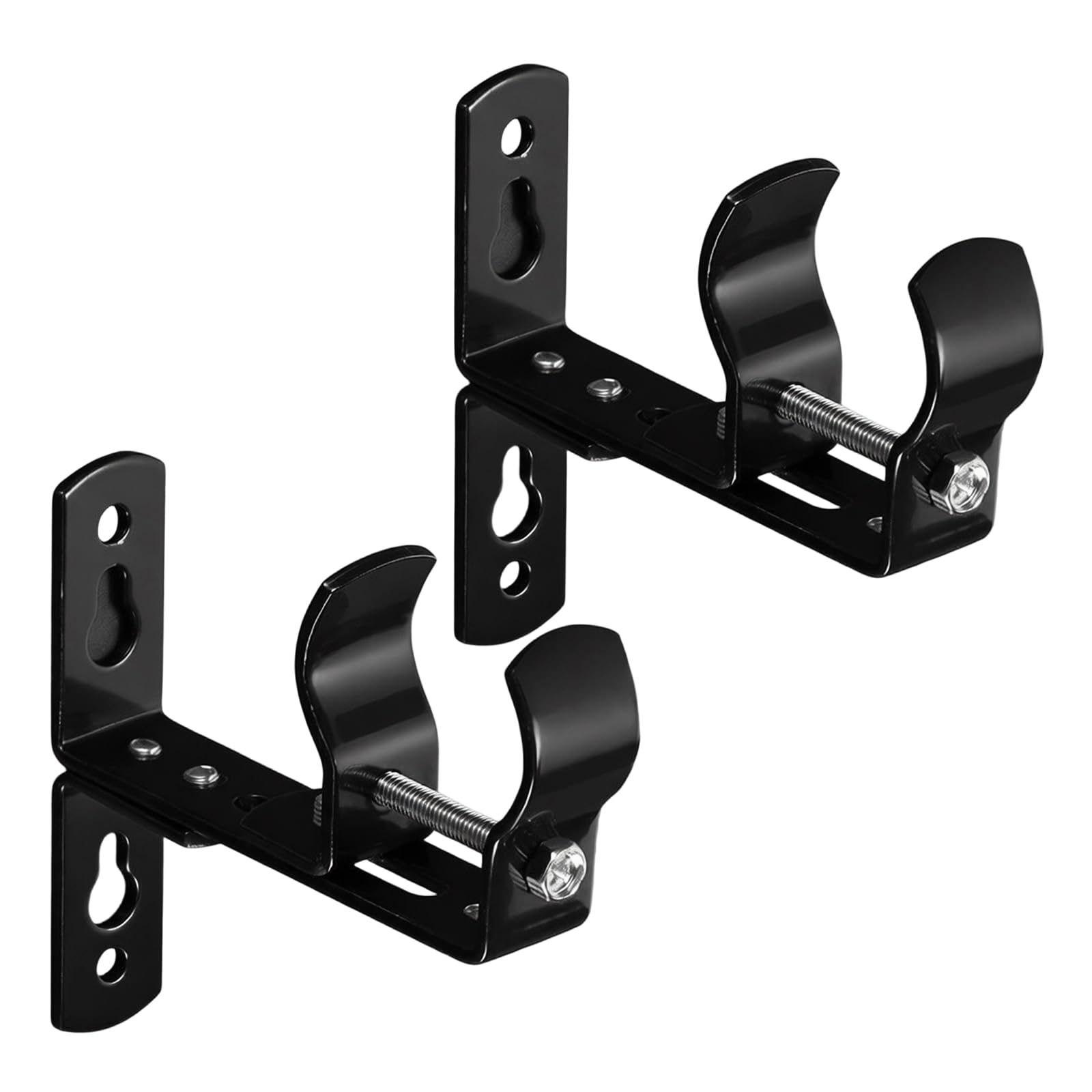 Hsyzygian Of 2 Stainless Steel Curtain Rod Bracket Rustproof Design for Home Decorating and Window Modifiable Curtain Rod Parenthesis