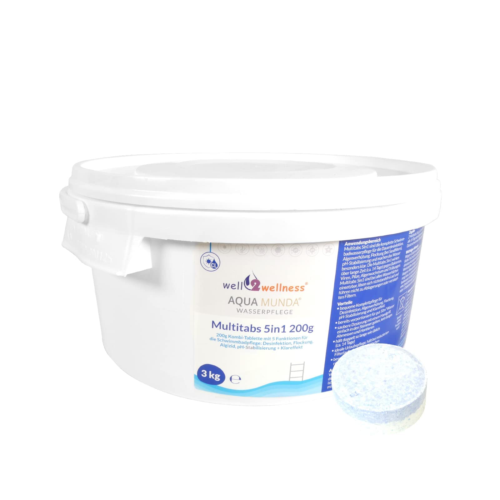 Aqua Munda Wasserpflege Premium Pool Multitabs 5in1 200g 3kg