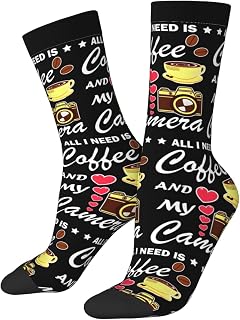 All I Need Is Coffee And My Camera Socks Wedding High Socks For Men Women Crew Socks