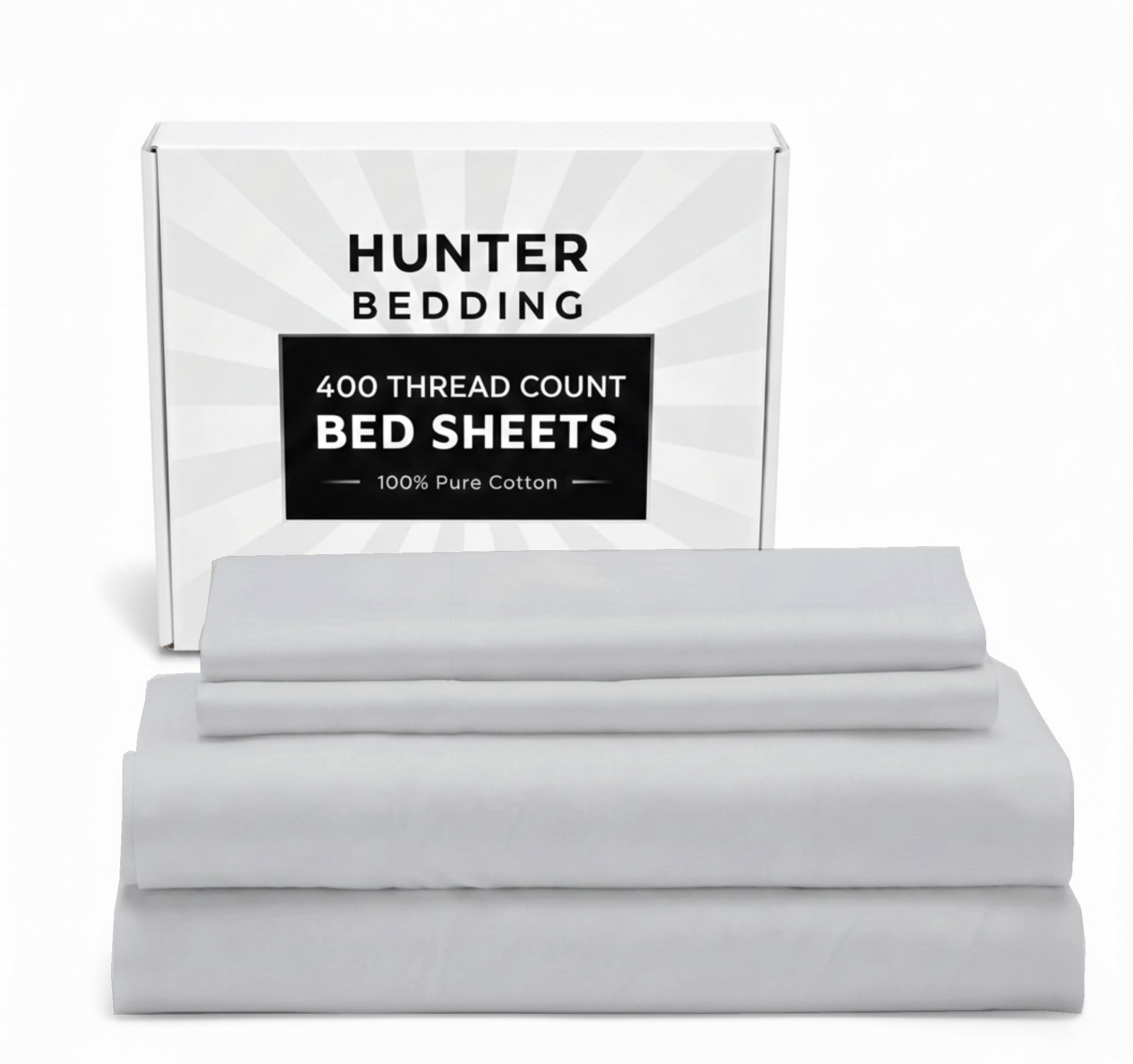 400 TC Pure Cotton Bed Sheets Set Single Size – Luxury Hotel Quality, Extra Soft Breathable & Cooling Bedding – Wrinkle Resistant, Easy Fit 40 CM Deep Pocket – 4 Piece Set (Light Grey Solid)