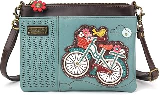 LaserCut Mini Crossbody/Purse with Convertible Strap Stylish, Compact, Versatile - Bicycle - Teal