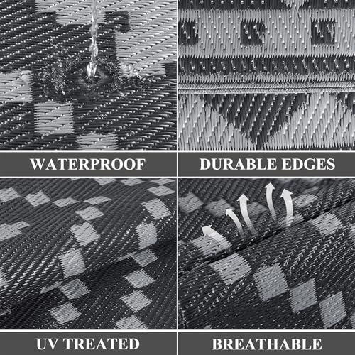Tapis d'extérieur imperméable avec fermeture éclair étanche et légère