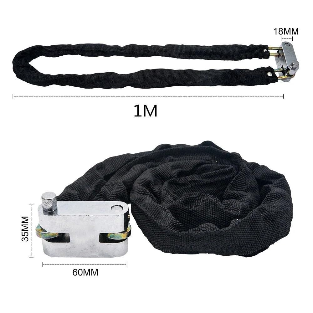 Candado Moto Cerradura antirrobo de Acero endurecido, Funda Exterior Textil Protectora para Motocicleta, Scooter, Bicicleta, Cadena Resistente Candado Disco