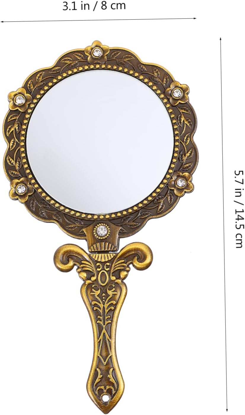 VICASKY Vintage Handheld Mirror Foldable Alloy Vanity Mirror for Women image 4