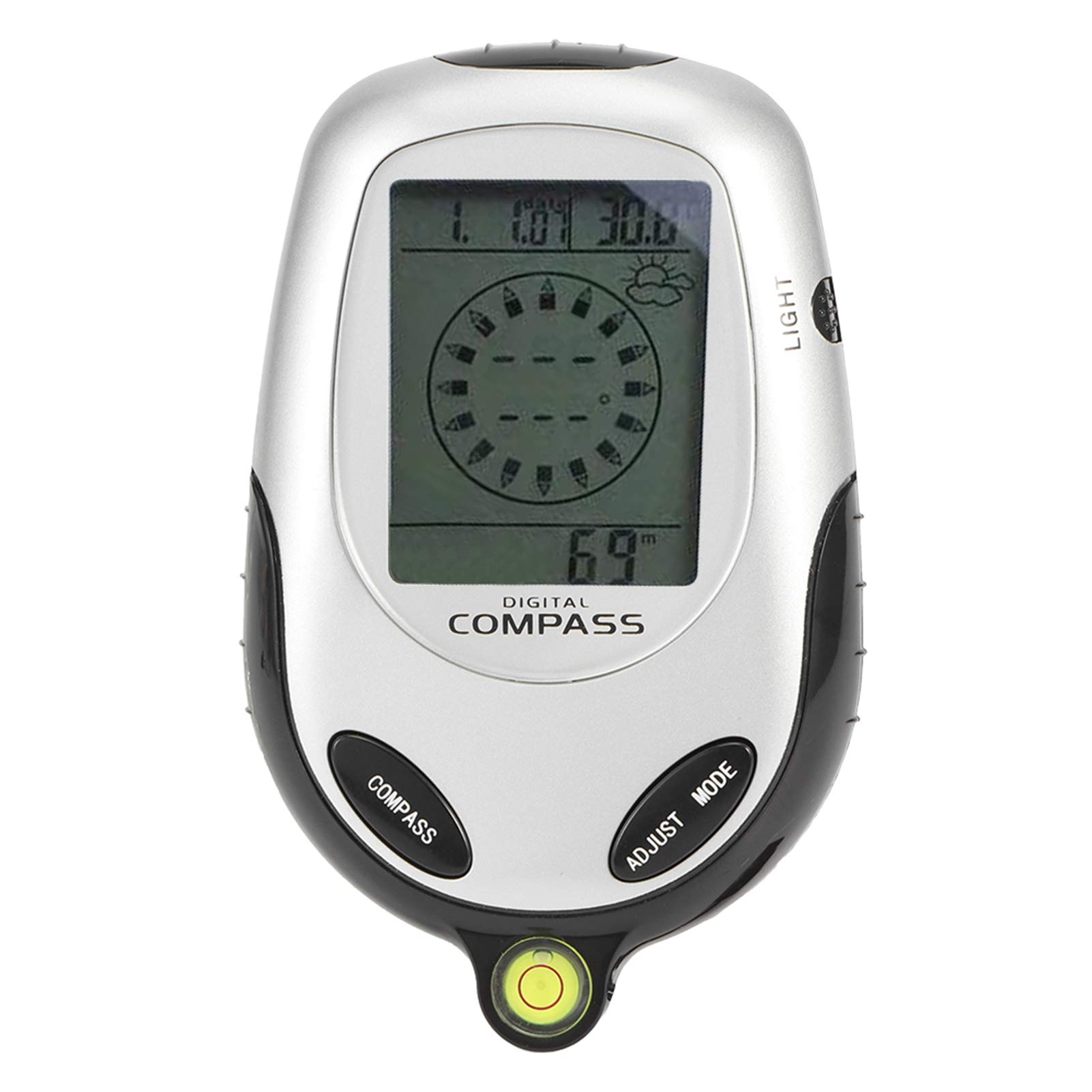 Thermomètre numérique Boussole Multifonction Portable électronique avec Calendrier Haute précision pour Camping en Plein air Pique-Nique Matériau ABS 126 g 12 x 7,5 x 2,5 cm