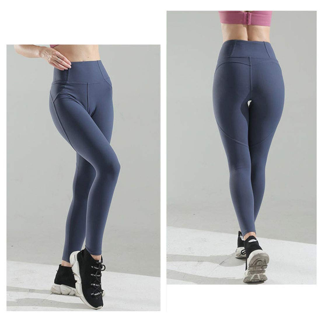 Moda Leggins Sportivi Donna, Leggings da Yoga per Donna, Allenamento per Il Controllo della Pancia, Stretching, per Il Ciclismo in Palestra Elegante, Gray, L