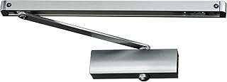 PALMAT Automatische einstellbare hydraulische Türschließer mit Gleitschienenarm und Eisenabdeckung für Schwerlastbereich (Silber)