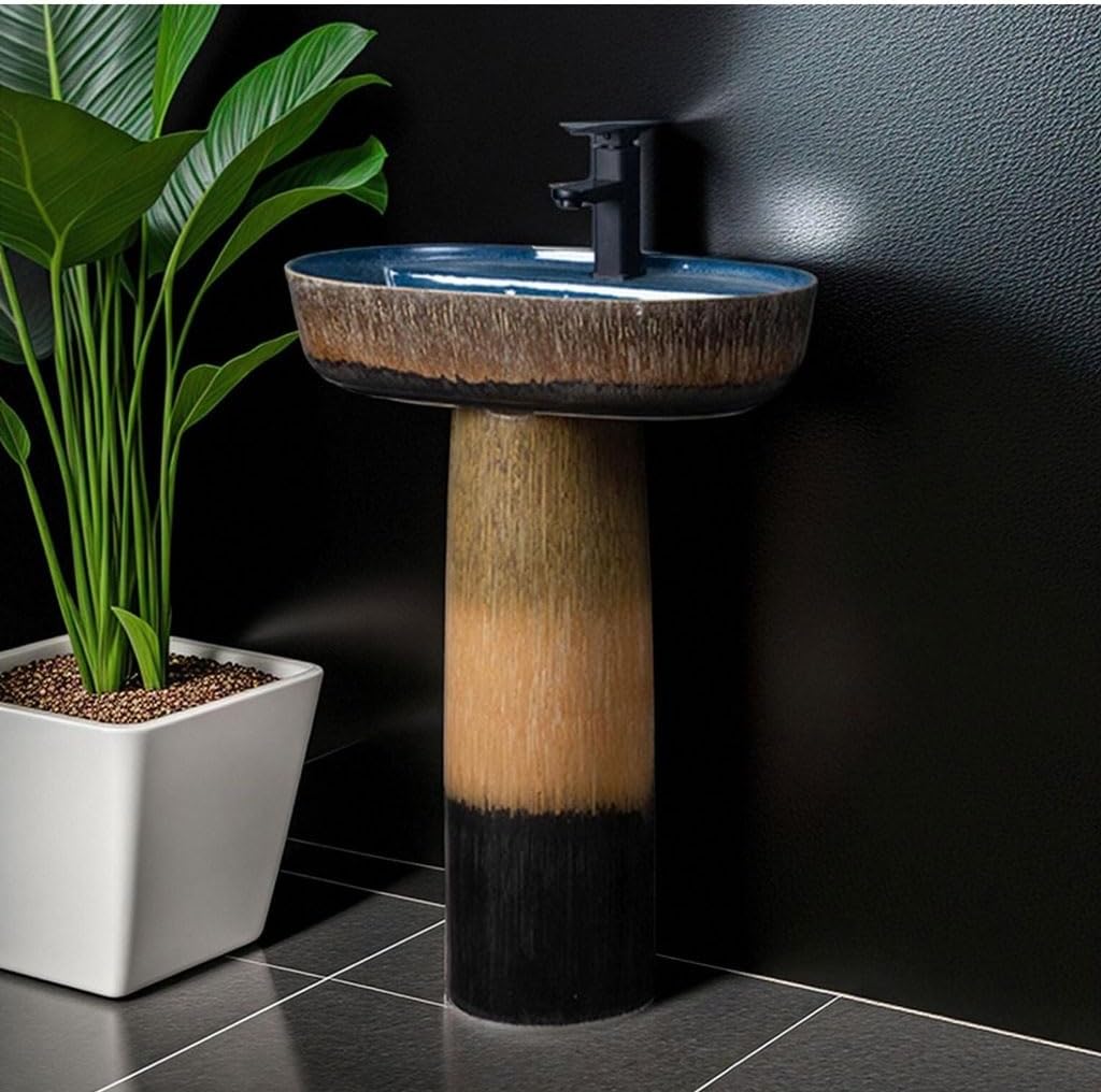 Pedestal Sinks Outdoor Floor-Standing Column Basin Can Be Used As A Wash in The Courtyard and Balcony Bathroom Sink (A)