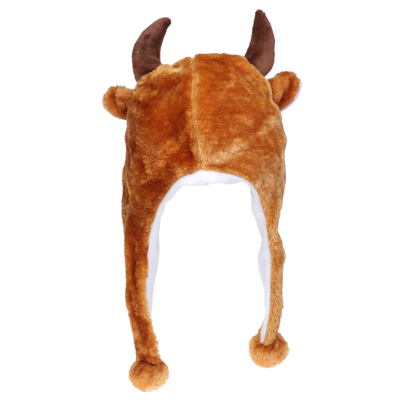 VPbao Plush Headgear Hat, 2-in-1 Hat with Ear Flaps Scarf Set, Funny Cartoon Animal Cap for Costume Party - Image 3
