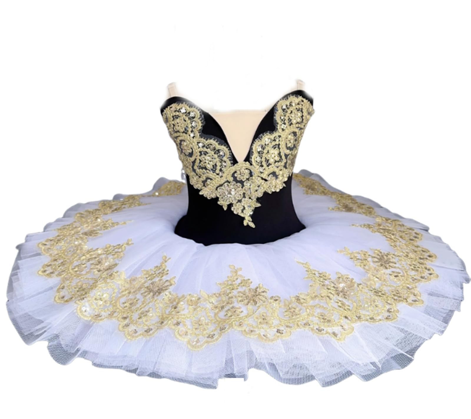 Tutú de Ballet para Niñas Tutú de Panqueque Vestido de Fiesta de Bailarina Disfraz de Baile de Ballet Disfraz de Actuación (140)