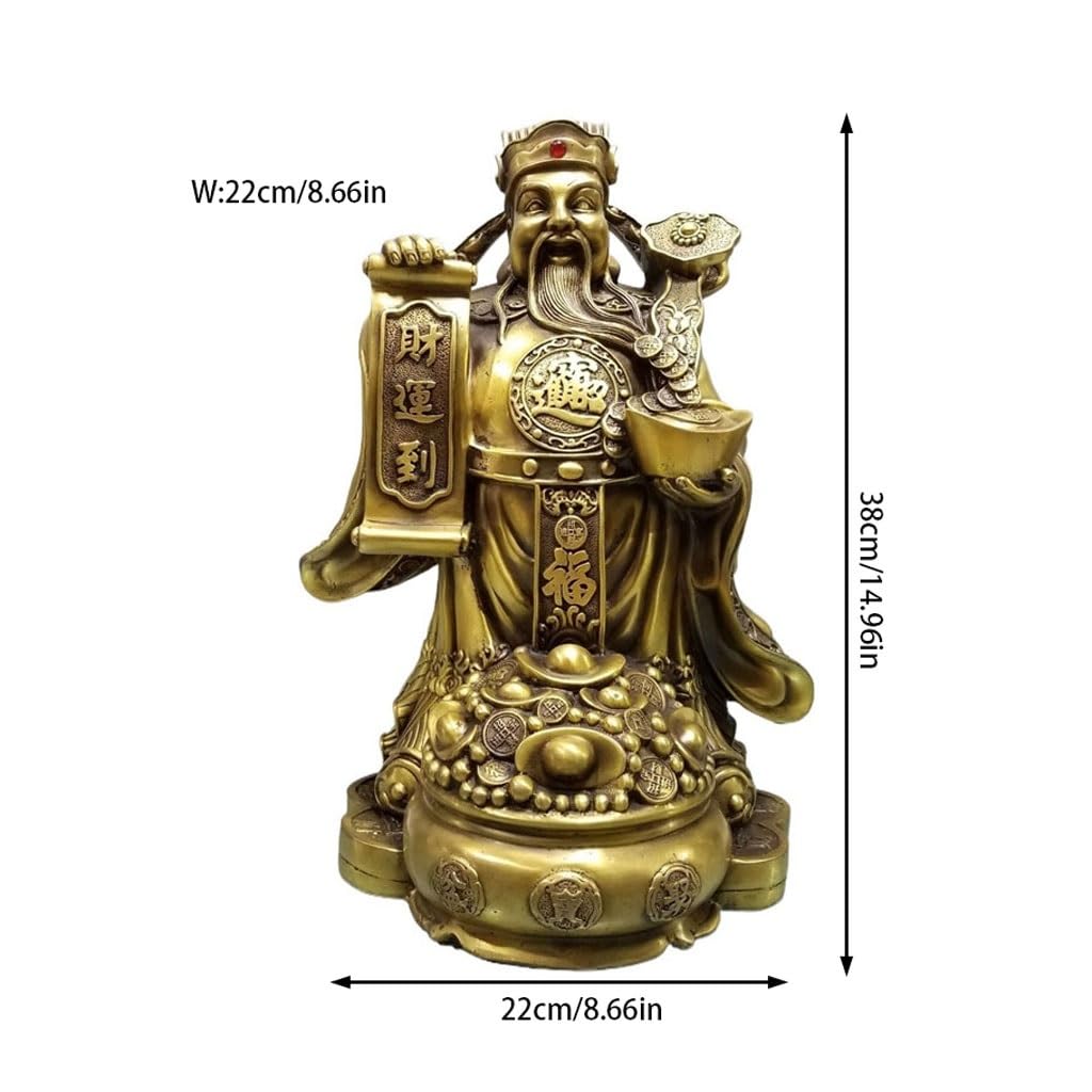 Posąg Buddy do wnętrz Brązowy Bóg bogactwa Posąg Buddy Ozdoby Dom Store Feng Shui Ozdoby Biuro Pulpit Rzeźba Medytująca Statua Buddy Figurka Rzeźba