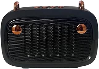Caixa de som portátil som limpo qualidade bluetooth preto retro grave
