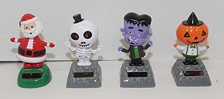 Solar Dancing Holiday 4 Pack, Pumpkin, Monster, Skeleton, Santa