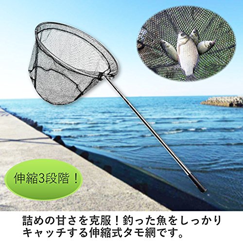 （なないろ館）伸縮3段階！タモ網 ステンレス製ハンドル 207