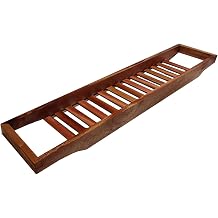 Bamboo Bathtub Caddy Tray Multifunctional Wooden Bathtub Rack Anti-Slip Bathtub Bracket Plate Bathtub Tray Bathtub Black Color Picture color, Size 27.6 x 5.7 x 1.8 inches 70 x 14.5 x 4.5 cm